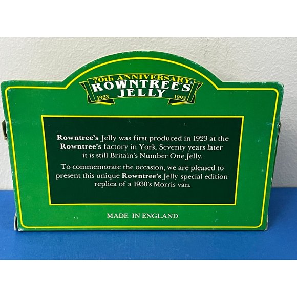 Vintage 1993 Lledo 70th anniversary Rowntrees Jelly 1930 Morris Diecast Van NIB - Picture 8 of 10